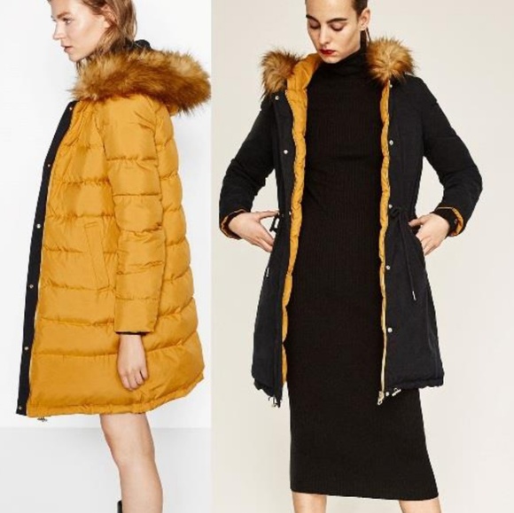 zara reversible parka